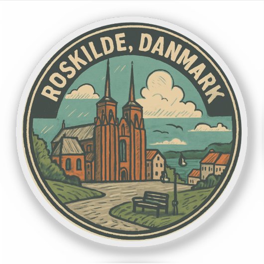 Sticker Cathédrale de Roskilde Danemark (Devant)