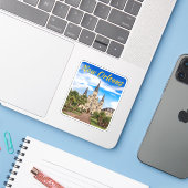 Sticker Cathédrale Saint-Louis Nouvelle-Orléans Aquarelle (Ordinateur portable avec iPhone)