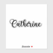 Sticker Catherine Nom - Calligraphie manuscrite (Feuille)