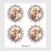 Sticker Catholique Saint-Joseph avec Enfant Jésus Religieu (Feuille)