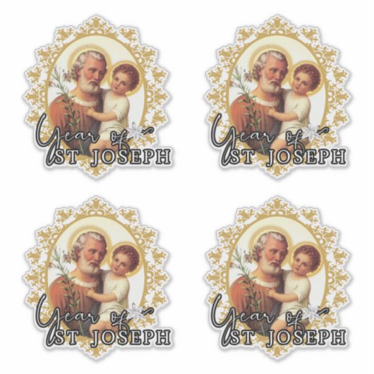 Sticker Catholique Saint-Joseph avec Enfant Jésus Religieu (Devant)
