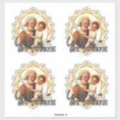 Sticker Catholique Saint-Joseph avec Enfant Jésus Religieu (Feuille)