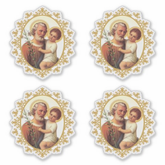 Sticker Catholique Saint-Joseph avec Enfant Jésus Religieu (Devant)