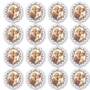 Sticker Catholique Saint Joseph Enfant Jésus Vinyle Religi