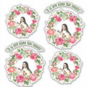 Sticker Catholique St Therese Citations Roses Roses Roses  (Devant)