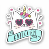 Sticker Caticorn Cute Kawaii Unicorn Cat (Devant)