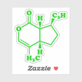 Sticker Catnip Nepetalactone Formule chimique moléculaire (Feuille)