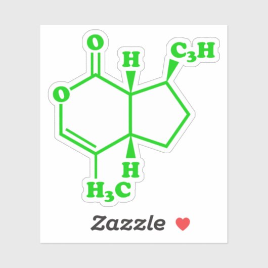 Sticker Catnip Nepetalactone Formule chimique moléculaire (Feuille)