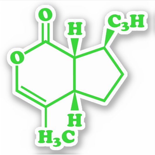 Sticker Catnip Nepetalactone Formule chimique moléculaire (Devant)