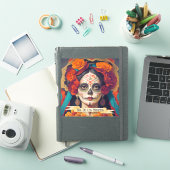 Sticker Catrina Day Of Dead 1 Avec Texte (Couverture iPad)