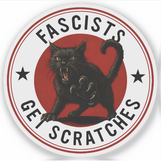 Sticker Cats Against Fascists (Devant)