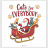 Sticker Cats For Everybody Christmas Cat Funny Xmas Women  (Feuille)