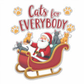Sticker Cats For Everybody Christmas Cat Funny Xmas Women  (Devant)