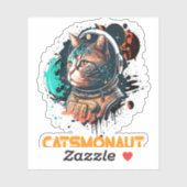 Sticker Catsmonaute Astronaut Chat Ou Chat Spatial (Feuille)