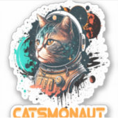 Sticker Catsmonaute Astronaut Chat Ou Chat Spatial (Devant)