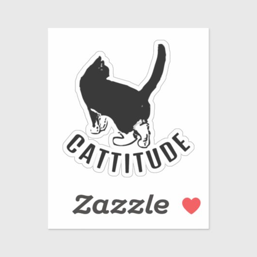 Sticker Cattitude Chat noir (Feuille)