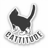 Sticker Cattitude Chat noir (Recto)