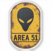 Sticker Caution Alien Zone – AREA 51 Sci-Fi Wall Art  (Devant)
