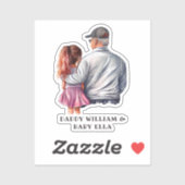 Sticker Caution père et fille (14) (Feuille)