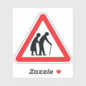 Sticker CAUTION Personnes ÂGÉES - VOYAGE UK (Feuille)