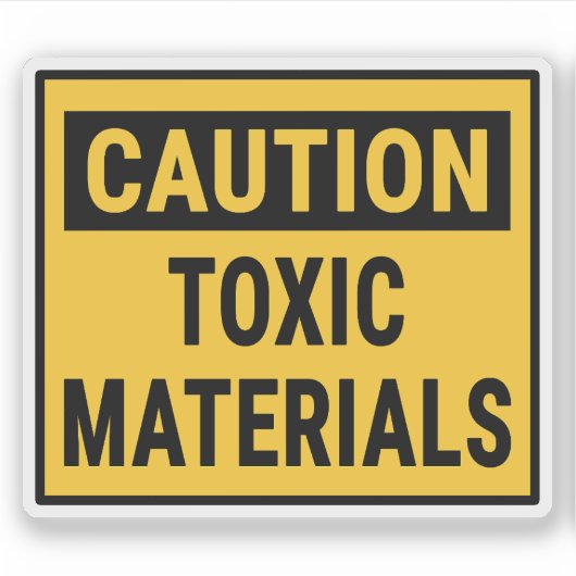 Sticker Caution Toxic Materials (Devant)