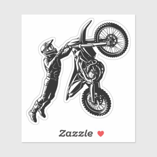 Sticker Cavalier de moto cross (Feuille)
