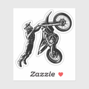Sticker Cavalier de moto cross