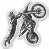Sticker Cavalier de moto cross (Devant)