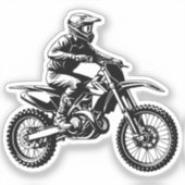 Sticker Cavalier de moto cross (Recto)