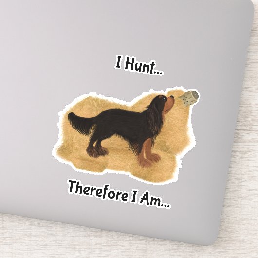 Sticker Cavalier King Charles Spaniel Chasse à la grange (Détail)