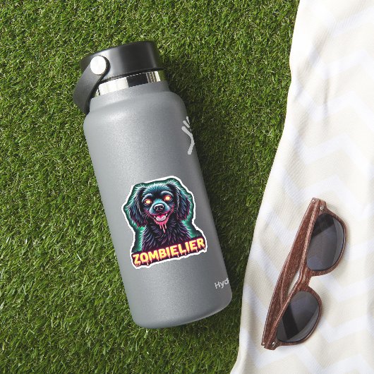Sticker Cavalier King Charles Spaniel CKCS Zombie Dog Hall (HydroFlask Insitu)