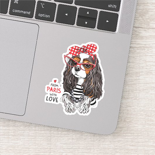 Sticker Cavalier King Charles Spaniel De Paris Avec Amour (Détail)