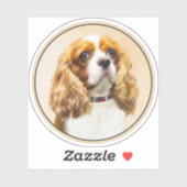 Sticker Cavalier King Charles Spaniel Peinture originale (Feuille)