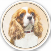 Sticker Cavalier King Charles Spaniel Peinture originale (Devant)