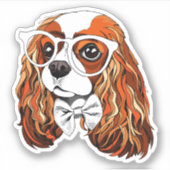 Sticker Cavalier King Charles Spaniel Portrait (Devant)
