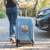 Sticker Cavalier Licorne Arc-en-Ciel Rétro (Valise Insitu)