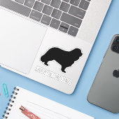Sticker Cavalier Roi Charles Spaniel Chien Silhouette Viny (Ordinateur portable avec iPhone)
