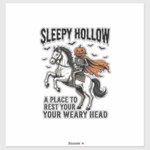 Sticker Cavalier sans tête de Sleepy Hollow Halloween vint