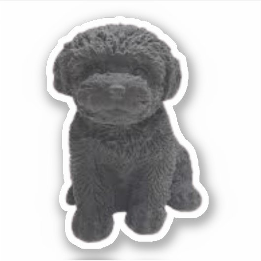 Sticker Cavapoo Cavoodle Cockerpoo Chien noir chiot (Devant)