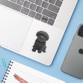 Sticker Cavapoo Cavoodle Cockerpoo Chien noir chiot (Ordinateur portable avec iPhone)