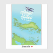 Sticker Cayo Coco Cuba carte de style vintage. (Feuille)