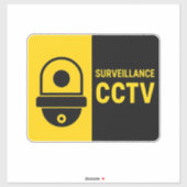 Sticker CCTV Warning Sign - Dome Camera Icon (Feuille)