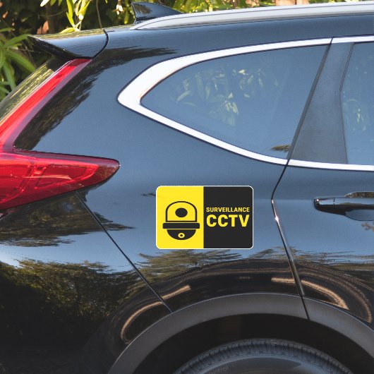 Sticker CCTV Warning Sign - Dome Camera Icon (Coté voiture)