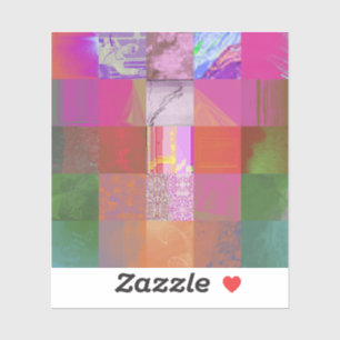 Sticker CD1FE646 Abstrait Motif de Grille d'Art de Glitch