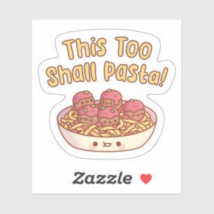Sticker Ce Aussi Pasta Spaghetti Et Boulettes De Viandes