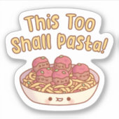 Sticker Ce Aussi Pasta Spaghetti Et Boulettes De Viandes (Devant)