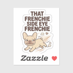 Sticker Ce côté français de l'œil drôle Chien Bouledogue F