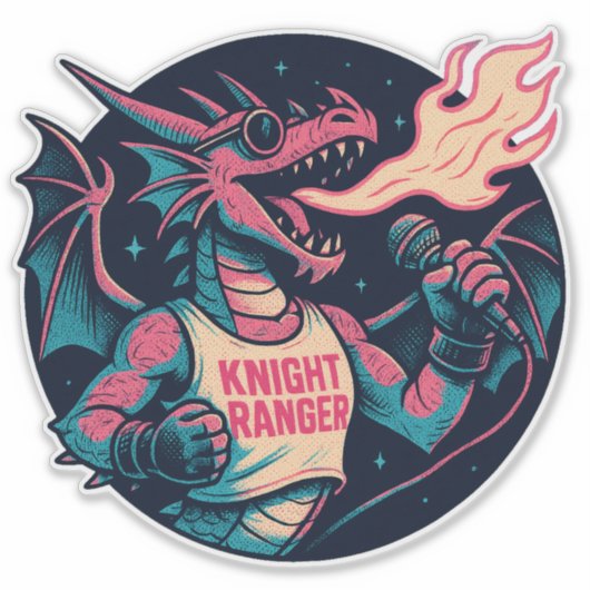 Sticker Ce dragon crache le feu (Devant)
