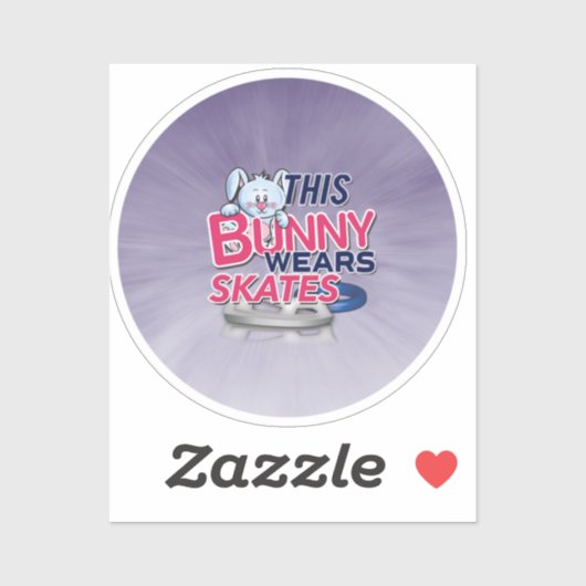 Sticker 'Ce Lapin Porte Des Patins' (Feuille)