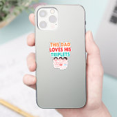 Sticker Ce papa aime ses triplés (Téléphone)